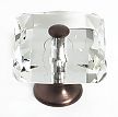 JVJ Hardware Pure Elegance 1-3/16" (30mm) Square Leaded Crystal Cabinet Knob (Old World Bronze/Crystal)