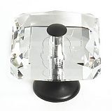 JVJ Hardware Pure Elegance 1-3/16" (30mm) Square Leaded Crystal Cabinet Knob (Oil Rubbed Bronze/Crystal)