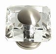 JVJ Hardware Pure Elegance 2-9/16" (65mm) Square Leaded Crystal Cabinet Knob (Satin Nickel/Crystal)