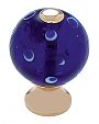 JVJ Hardware Murano 1-3/16" (30mm) Polka Dot Glass Cabinet Knob (24kt Gold Plated/Blue)
