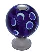 JVJ Hardware Murano 1-3/16" (30mm) Polka Dot Glass Cabinet Knob (Satin Nickel/Blue)