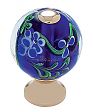JVJ Hardware Murano 1-3/16" (30mm) Flower Glass Cabinet Knob (24kt Gold Plated/Blue)