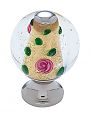 JVJ Hardware Murano 1-3/16" (30mm) Purple and Green Specked Glass Cabinet Knob (Polished Nickel/Yellow)