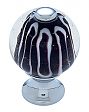 JVJ Hardware Murano 1-3/16" (30mm) Zebra Stripe Glass Cabinet Knob (Polished Chrome/Black)