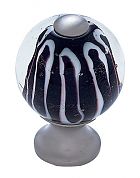 JVJ Hardware Murano 1-3/16" (30mm) Zebra Stripe Glass Cabinet Knob (Satin Nickel/Black)