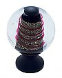 JVJ Hardware Murano 1-3/16" (30mm) Red Twist Glass Cabinet Knob (Oil Rubbed Bronze/Gold)
