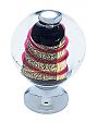 JVJ Hardware Murano 1-3/16" (30mm) Red Twist Glass Cabinet Knob (Polished Chrome/Gold)