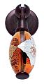 JVJ Hardware Murano 2-1/4" (57mm) Glass Pendant Pull (Old World Bronze/Orange with Gold and Silver)