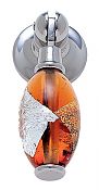 JVJ Hardware Murano 2-1/4" (57mm) Glass Pendant Pull (Polished Nickel/Orange with Gold and Silver)