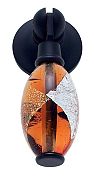 JVJ Hardware Murano 2-1/4" (57mm) Glass Pendant Pull (Oil Rubbed Bronze/Orange with Gold and Silver)