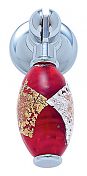 JVJ Hardware Murano 2-1/4" (57mm) Glass Pendant Pull (Polished Chrome/Red with Gold and Silver)