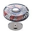 JVJ Hardware Murano 1-3/8" (35mm) Copper Flecked Glass Cabinet Knob (Polished Nickel/Black Lines)