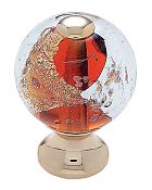 JVJ Hardware Murano 1-3/16" (30mm) Gold and Silver Flecked Glass Cabinet Knob (24kt Gold Plated/Orange)