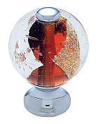 JVJ Hardware Murano 1-3/16" (30mm) Gold and Silver Flecked Glass Cabinet Knob (Polished Chrome/Orange)