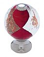 JVJ Hardware Murano 1-3/16" (30mm) Gold and Silver Flecked Glass Cabinet Knob (Polished Nickel/Red)