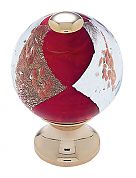 JVJ Hardware Murano 1-3/16" (30mm) Gold and Silver Flecked Glass Cabinet Knob (24kt Gold Plated/Red)