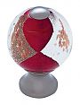 JVJ Hardware Murano 1-3/16" (30mm) Gold and Silver Flecked Glass Cabinet Knob (Satin Nickel/Red)