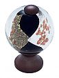 JVJ Hardware Murano 1-3/16" (30mm) Gold and Silver Flecked Glass Cabinet Knob (Old World Bronze/Black)