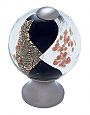JVJ Hardware Murano 1-3/16" (30mm) Gold and Silver Flecked Glass Cabinet Knob (Satin Nickel/Black)
