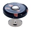 JVJ Hardware Murano 1-3/8" (35mm) Copper Flecked Glass Cabinet Knob (Polished Nickel/Black)