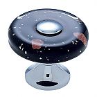 JVJ Hardware Murano 1-3/8" (35mm) Copper Flecked Glass Cabinet Knob (Polished Chrome/Black)