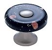 JVJ Hardware Murano 1-3/8" (35mm) Copper Flecked Glass Cabinet Knob (Satin Nickel/Black)