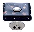 JVJ Hardware Murano 1-3/8" (35mm) Copper Flecked Glass Square Cabinet Knob (Polished Nickel/Black)