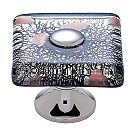 JVJ Hardware Murano 1-3/8" (35mm) Copper Flecked Glass Square Cabinet Knob (Polished Nickel/Black Lines)