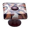 JVJ Hardware Murano 1-3/8" (35mm) Gold Flecked Glass Square Cabinet Knob (Old World Bronze/Silver)