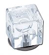 JVJ Hardware Pure Elegance II 1-1/4" (32mm) Square Crystal Cabinet Knob (Satin Nickel/Crystal)