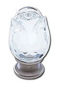 JVJ Hardware Pure Elegance II 1" (25mm) Rose Crystal Cabinet Knob (Satin Nickel/Crystal)
