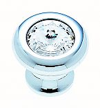 JVJ Hardware Pure Elegance II 1-3/16" (30mm) Crystal Cabinet Knob (Polished Chrome/Crystal)