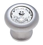 JVJ Hardware Pure Elegance II 1-3/16" (30mm) Crystal Cabinet Knob (Satin Nickel/Crystal)