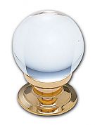 JVJ Hardware Pure Elegance II 1-3/16" (30mm) Crystal Cabinet Knob (24kt Gold Plated/Crystal)