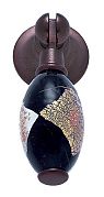JVJ Hardware Murano 2-1/4" (57mm) Glass Pendant Pull (Old World Bronze/Black with Gold and Silver)