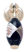 JVJ Hardware Murano 2-1/4" (57mm) Glass Pendant Pull (24kt Gold Plated/Black with Gold and Silver)
