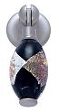 JVJ Hardware Murano 2-1/4" (57mm) Glass Pendant Pull (Satin Nickel/Black with Gold and Silver)