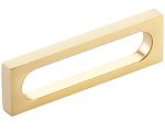 Schaub and Company Cafe 3-1/2" (89mm) Center-to-Center Modern Oval Slot Cabinet Pull (Satin Brass)