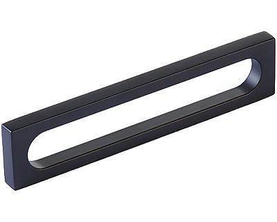 Schaub and Company Cafe 5" (128mm) Center-to-Center Modern Oval Slot Cabinet Pull (Matte Black)