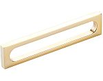 Schaub and Company Cafe 5" (128mm) Center-to-Center Modern Oval Slot Cabinet Pull (Unlacquered Brass)