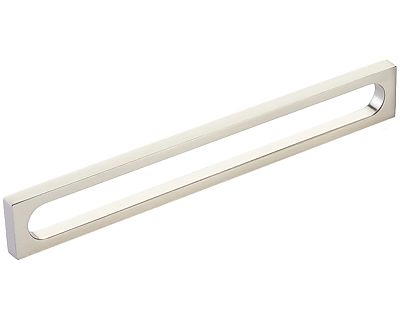 Schaub and Company Cafe 8" (203mm) Center-to-Center Modern Oval Slot Cabinet Pull (Brushed Nickel)