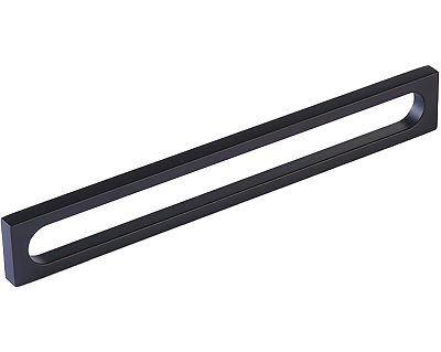 Schaub and Company Cafe 8" (203mm) Center-to-Center Modern Oval Slot Cabinet Pull (Matte Black)