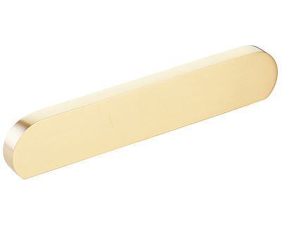 Schaub and Company Cafe 5" (128mm) Center-to-Center Modern Oval Cabinet Pull (Satin Brass)