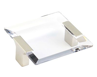 Schaub and Company Positano 2-1/2" (64mm) Center-to-Center Cabinet Pull (Satin Nickel/Clear)