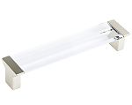 Schaub and Company Positano 5" (128mm) Center-to-Center Cabinet Pull (Satin Nickel/Clear)