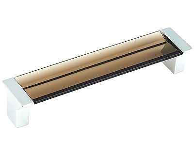Schaub and Company Positano 5" (128mm) Center-to-Center Cabinet Pull (Satin Nickel/Smoke)