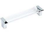 Schaub and Company Positano 5" (128mm) Center-to-Center Cabinet Pull (Chrome/Clear)