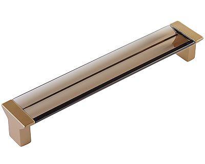 Schaub and Company Positano 6-5/16" (160mm) Center-to-Center Cabinet Pull (Signature Satin Brass/Smoke)