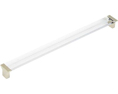 Schaub and Company Positano 12-5/8" (321mm) Center-to-Center Cabinet Pull (Satin Nickel/Clear)