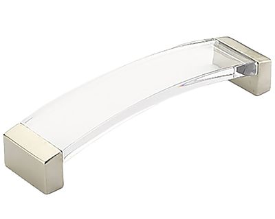 Schaub and Company Positano 5" (128mm) Center-to-Center Cabinet Pull (Satin Nickel/Clear)